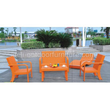 Sofá jardim mobiliário em vime cor laranja